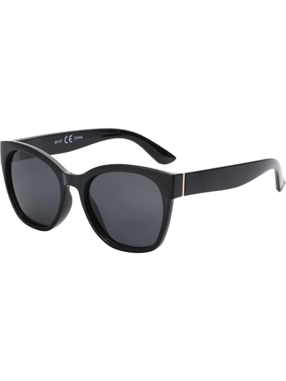 Women's Black Oversized Cateye Polarized Sunglasses UV400 Protection Retro